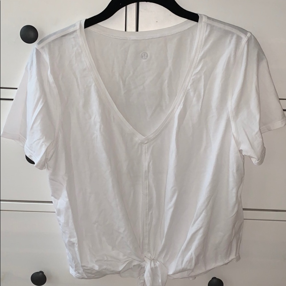 LULULEMON Tie Front Short Sleeve Top